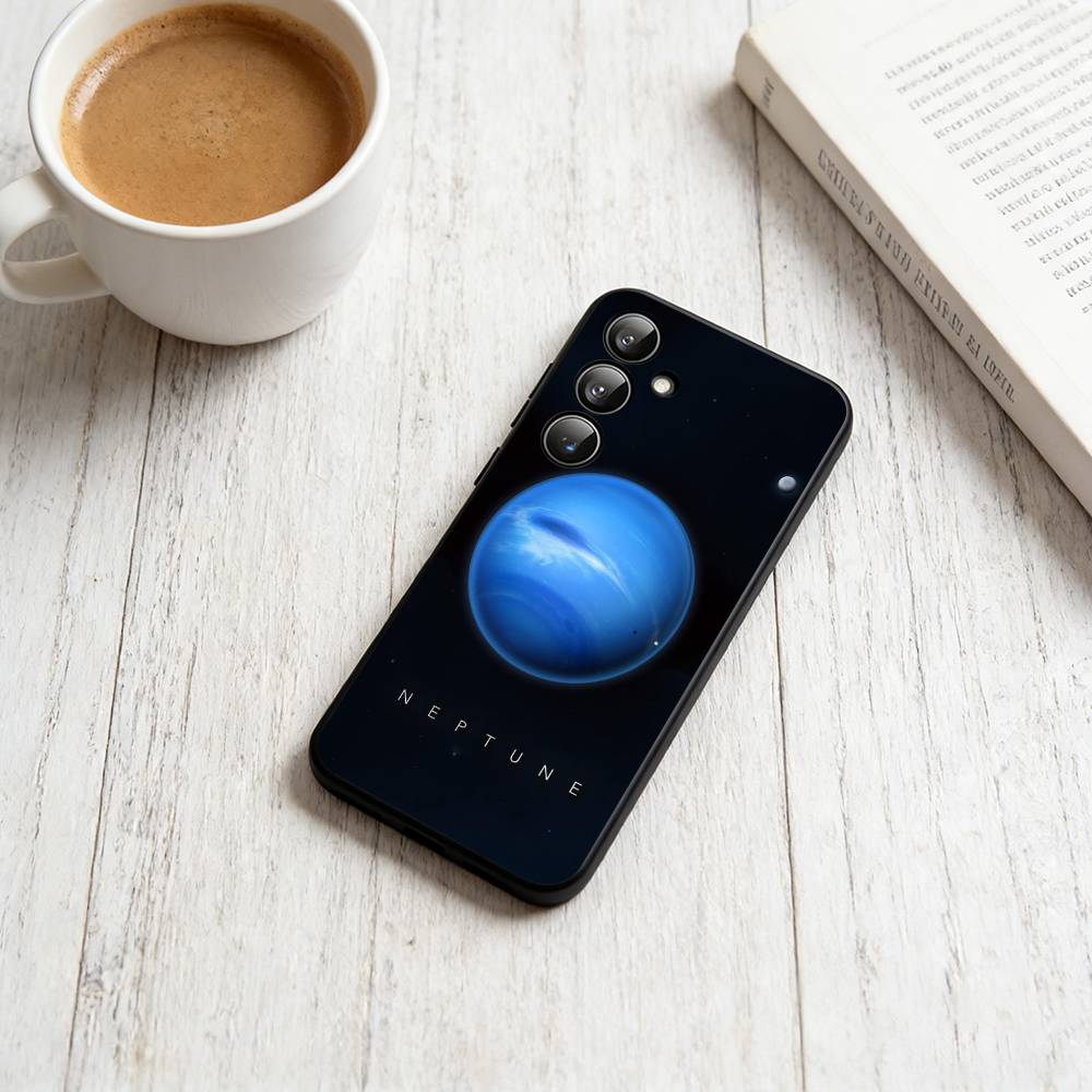 

The eight planets in space Phone Case Black Silicone Soft For Samsung Galaxy A73,A72,A71,A70,A53,A52,A51 Samsung a40