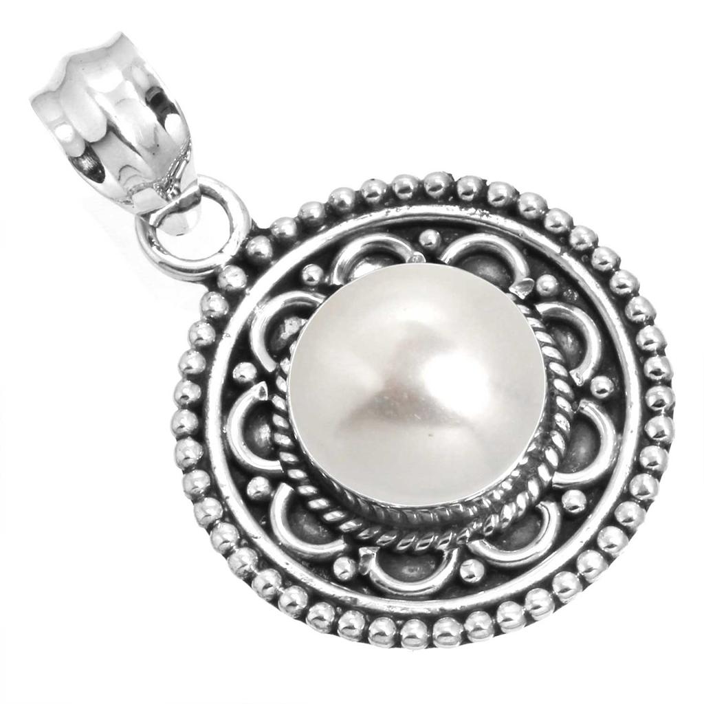 925 Sterling Silver Pendant Women Gemstone Handmade Jewelry Wedding Gift Blue Green Purple Copper Turquoise Pearl Lapis Mother Of Pearl Vintage