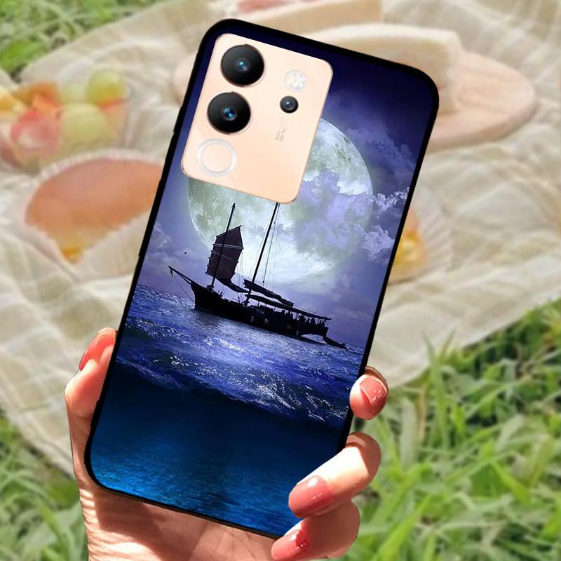 

For Vivo V30 Lite Case Cover Silicone Soft Marble Black Bumper Funda Coque for vivo V2314 V30 Lite 5G Full Protective V30Lite For Vivo V2314