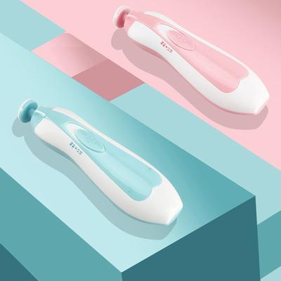 Esmalte elétrico pó azul bebê cortador de unhas elétrico cortador de unhas bebê conjunto de manicure bebê recém-nascidos kit de cuidados com o bebê