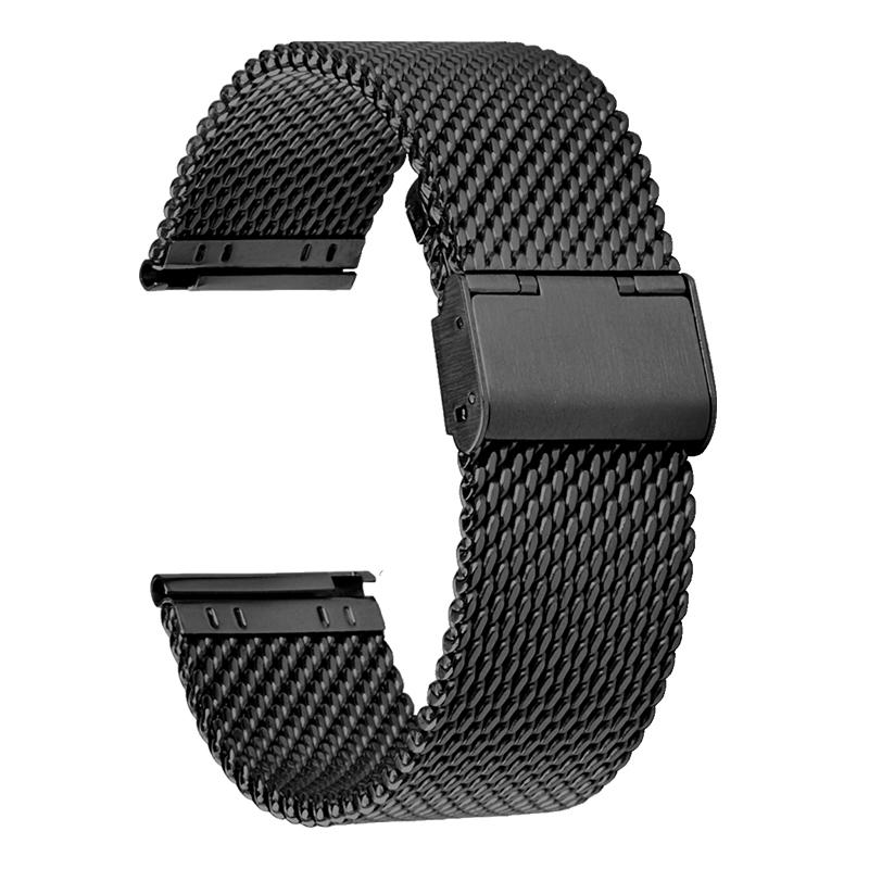 Mesh Edelstahl Uhrenarmband 18mm 20mm 22mm 24mm Uhrenarmband Metall Schnellverschlussband Universalschlaufe Armband Gürtel