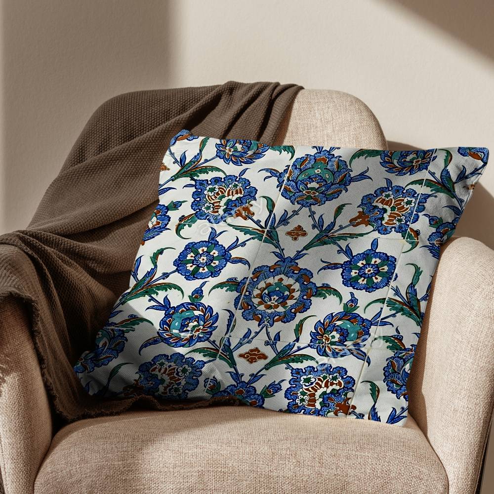Art Iznik Tile Patterns pillow cover living room sofa cushion cover bedroom room bed pillow cover home decoration