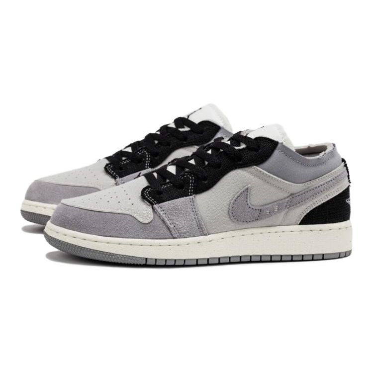 Air Jordan 1 Low SE Craft GS Inside Out - Cement Grey Kids Sneakers Tech-Grey Sail Black FD9088-002