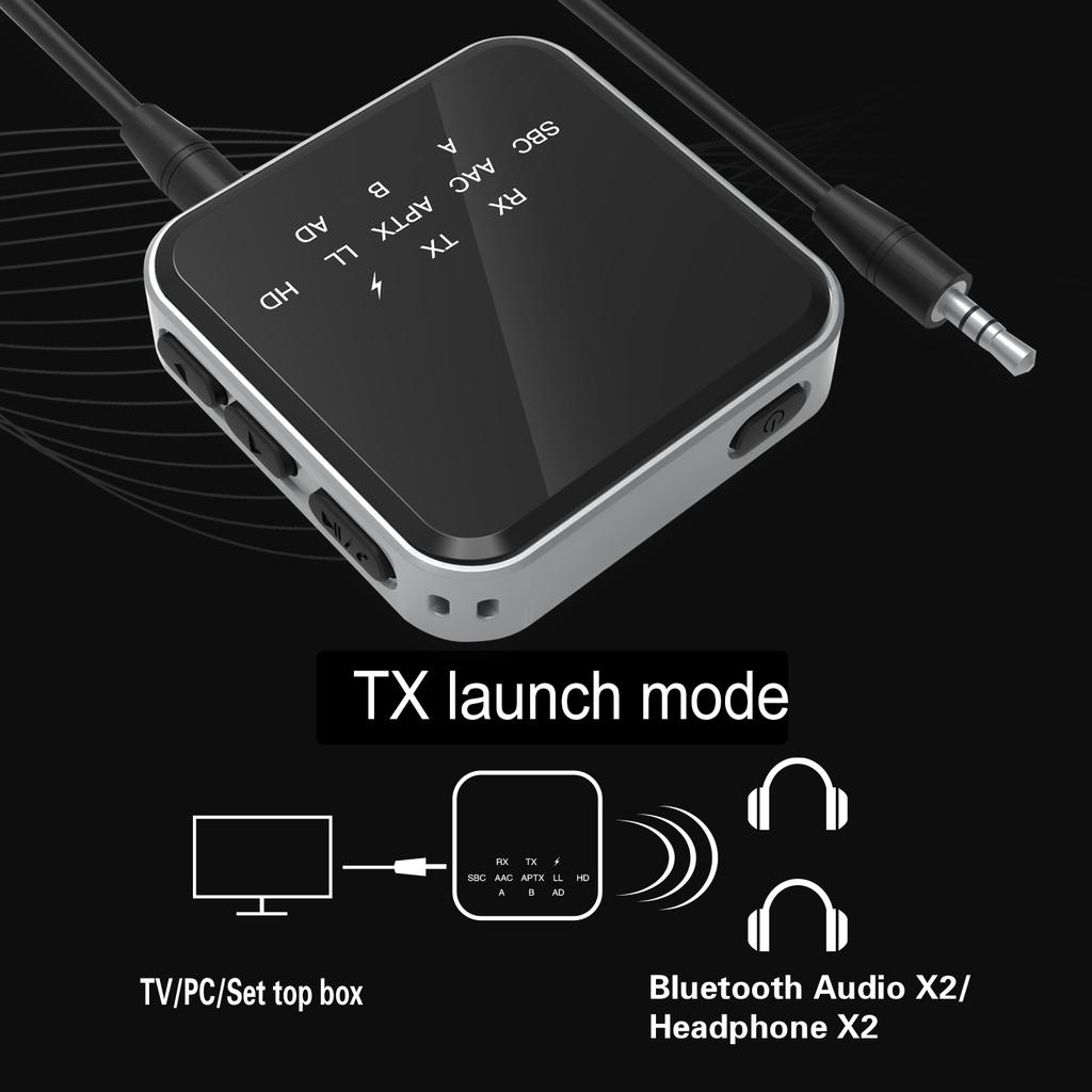 Aptx HD LL Adaptive Bluetooth Receiver Transmitter BT 5.2 RCA 3.5mm Jack AUX Wireless Audio Adapter Handsfree Call For TV Car PC