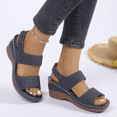 Moda 2024 Gorąca sprzedaż Buty Damskie Sandały Damskie z Otwartymi Palcami Lato Rzym Hollow Solid Casual Plaża Platforma Klin Duże Rozmiary Sandały