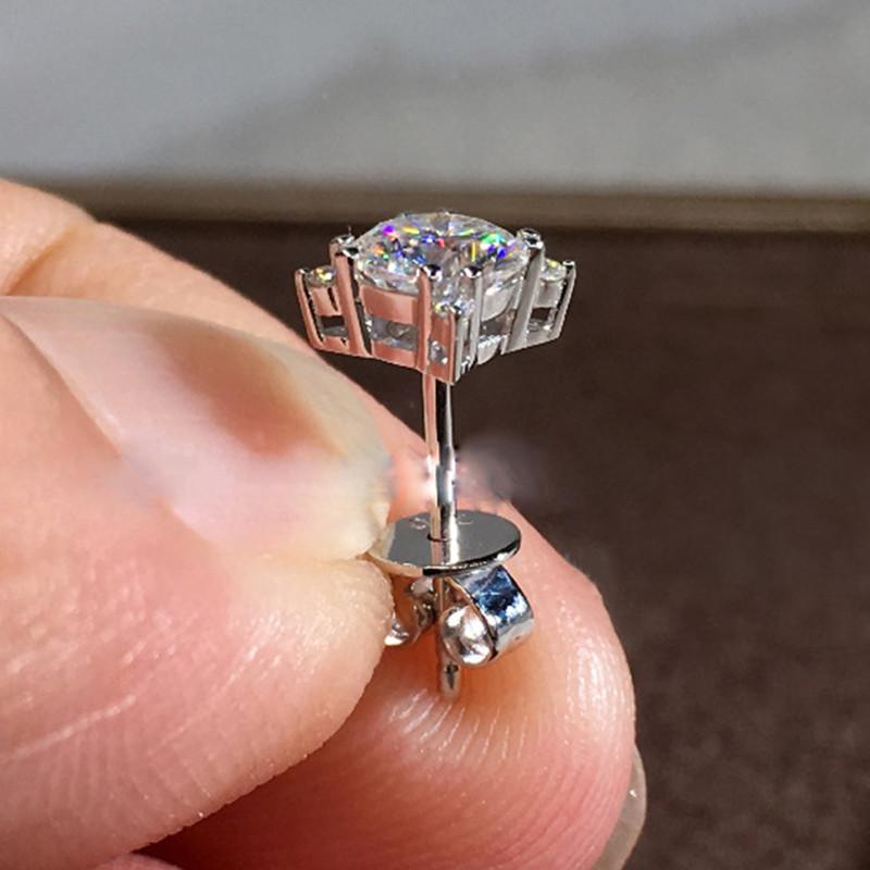 BELLA BOX Cercei cu zirconiu, simplu, rotund, cu zirconiu, pentru femei, de culoare argintie/culoare de aur, pentru fete, ținute zilnice, cercei pentru nunta, cadou delicat