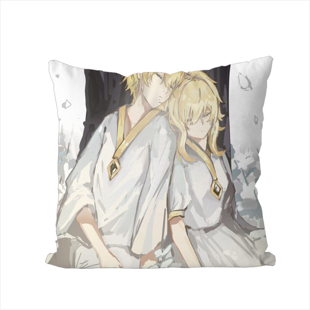 Genshin Impact Pillow Case For Car Sofa Decorative Home Doublesided Print Plush Square Throw Pillow Cushion Cover