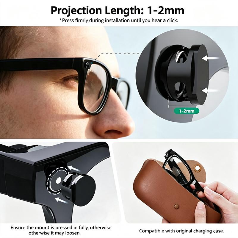 2026 Led Light Cover Adjustable Light Blocker For Ray-Ban Meta Hstn Smart Glasses Compatible With Way-Farer Skyler