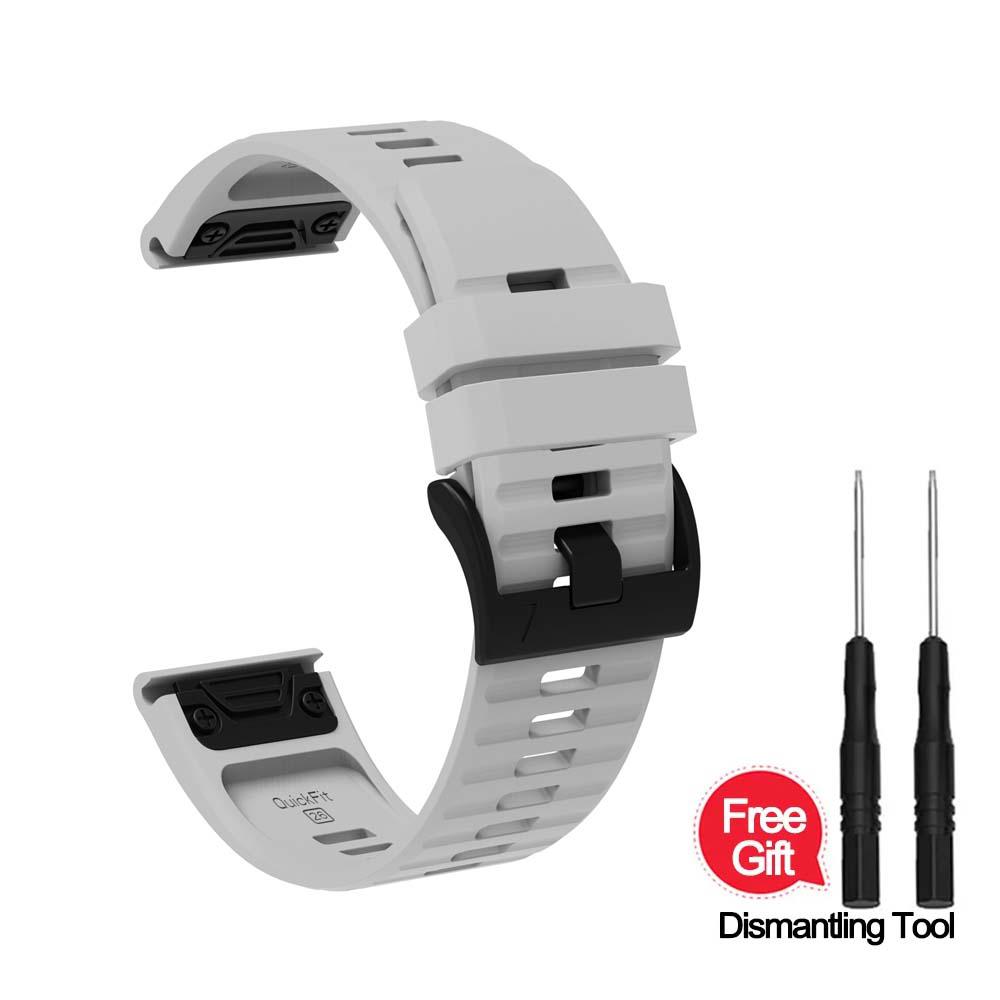 

Силиконовый ремешок для часов Garmin Fenix 8/E/7/7X/Pro,5XPlus/6XPro,Epix Gen 2 47/51 мм,Enduro 3,tactix 7 7Pro 8,quatix 7 7Pro 22mm серый