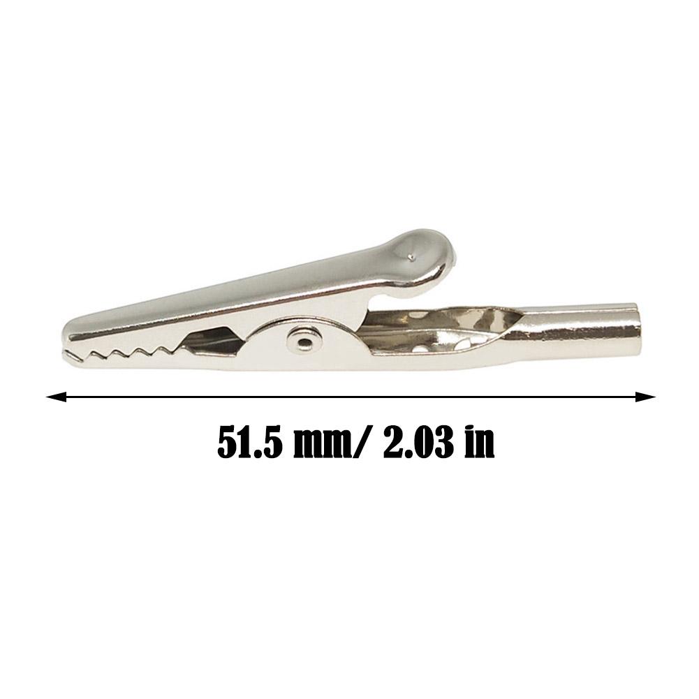 10/20/50Pcs 51mm Metal Alligator Clips Crocodile Electrical Test Cable Lead Probe Clip Battery Clamps 10A Silver Crocodile Clips