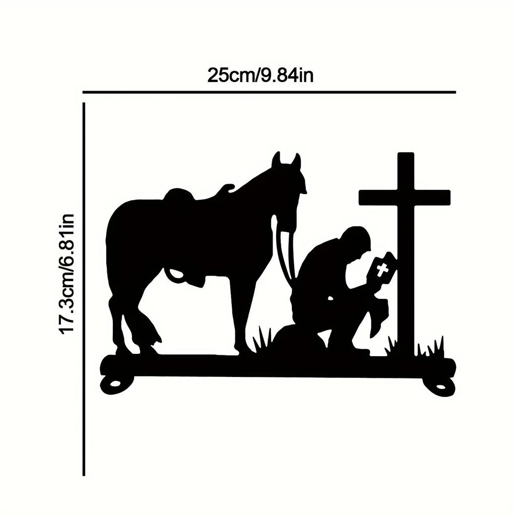 1 buc. Decorație de partea superioară prin e-mail cu siluetă de artă de fier Memorial de soldat - Semnalizare decorativă pentru e-mail. Meșteșuguri rafinate din fier