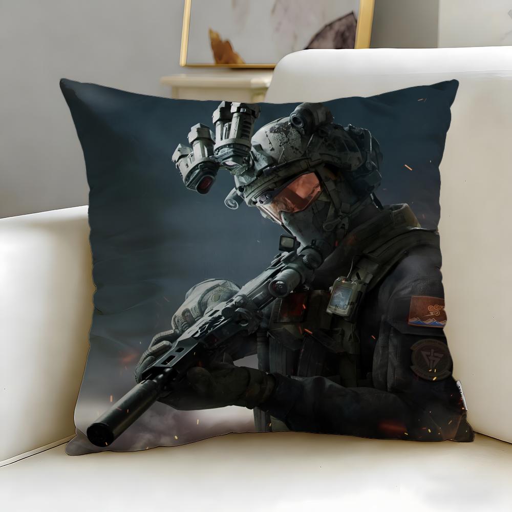 classic game Delta Force Cushion Cover Soft  EasyWash Pillow Case  Versatile for Couch Bed Travel and Office
