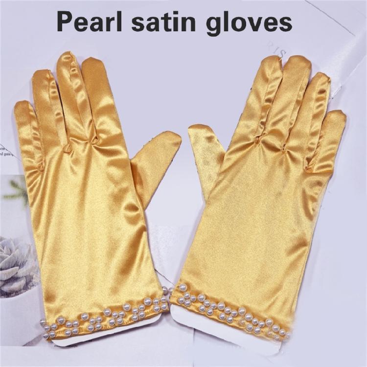 Evening Galas Short Gloves Lady Stage Performances Wrist Length Wedding Gloves