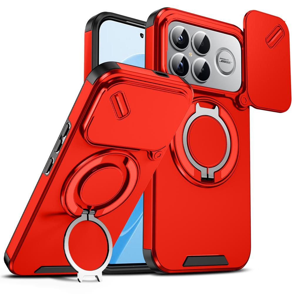 Shockproof Armor Case For Xiaomi Poco F8 Pro PocoF8 Ultra Car Magnetic Ring Stand Slide Camera Lens Cover For Poco F8Pro F8Ultra