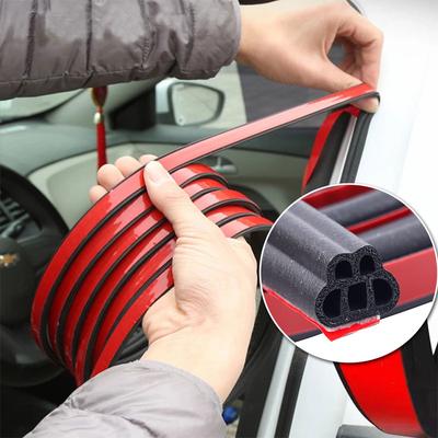5 Meters Car Door Seal Strips Sticker Car Soundproof Rubber Door SealSstrip 5 Holes Large B-type Self-adhesive Sealing New