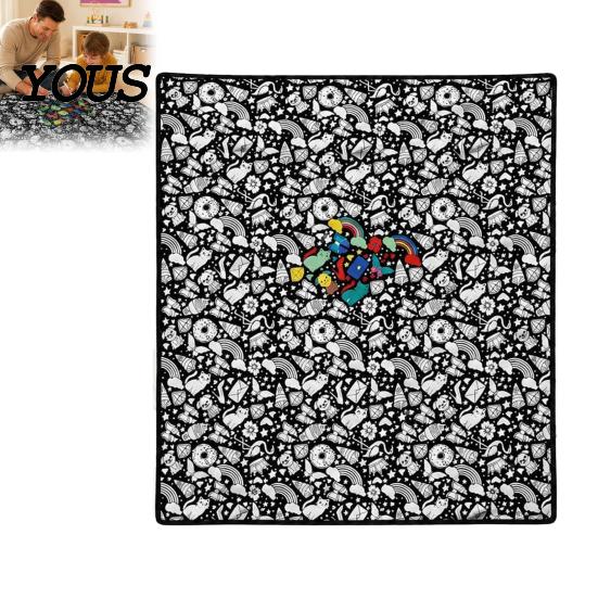 Interaktive Familiermalspiele DIY Maldecke, Cartoon-Muster Druck Weiche Polyester-Decke, DIY-Decke für Kinder Kreative Kunstprojekte Erwachsene