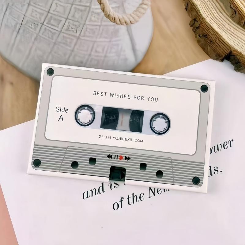 1 Stück Grußkarte Sprachaufnahme Grußkarte Geburtstagsgeschenk für bedeutungsvolle Beichte Tonband Sprachaufnahmekarte Rückseite