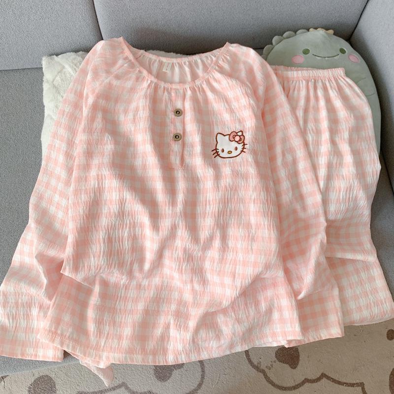 Women's Cloud Cotton Crew Neck Pajamas: Long Sleeve Pants Set for Autumn/Winter 2025