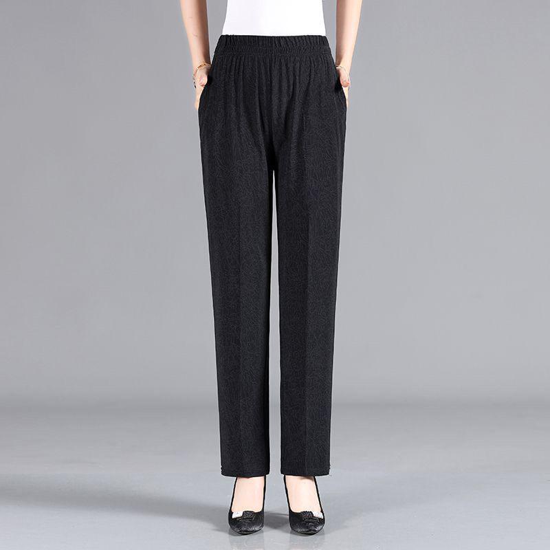 

2026 High-Waisted Elastic Ice Silk Cropped Pants for Middle-Aged & Elderly Women XL 80-100 lbs