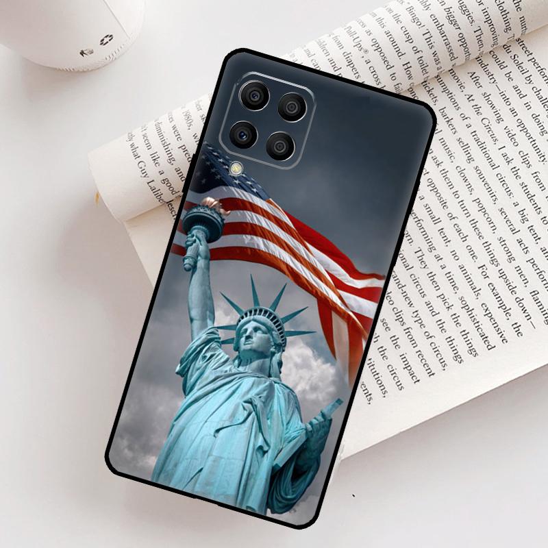 America Flag Statue of Liberty Case For Samsung Galaxy M21 M31 M13 M33 M53 M15 M35 M55 M16 M36 M56 M12 M32 M52 M14 M34 M54