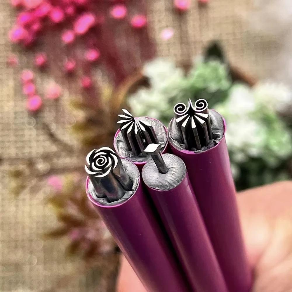 4/6/15pcs Nail Art Flowers&Butterfly Stamp Pen Set for Nail Assorted Patterns DIY Art Stamping Tool for Women Beauty Accessories