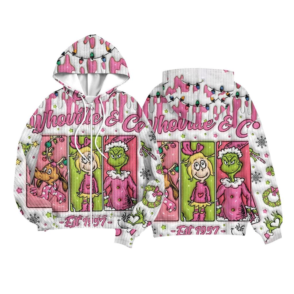 Children Girls And Boys Fashion Jacket Casual Printed Long-sleeved Hooded Cardigan Sweatshirts