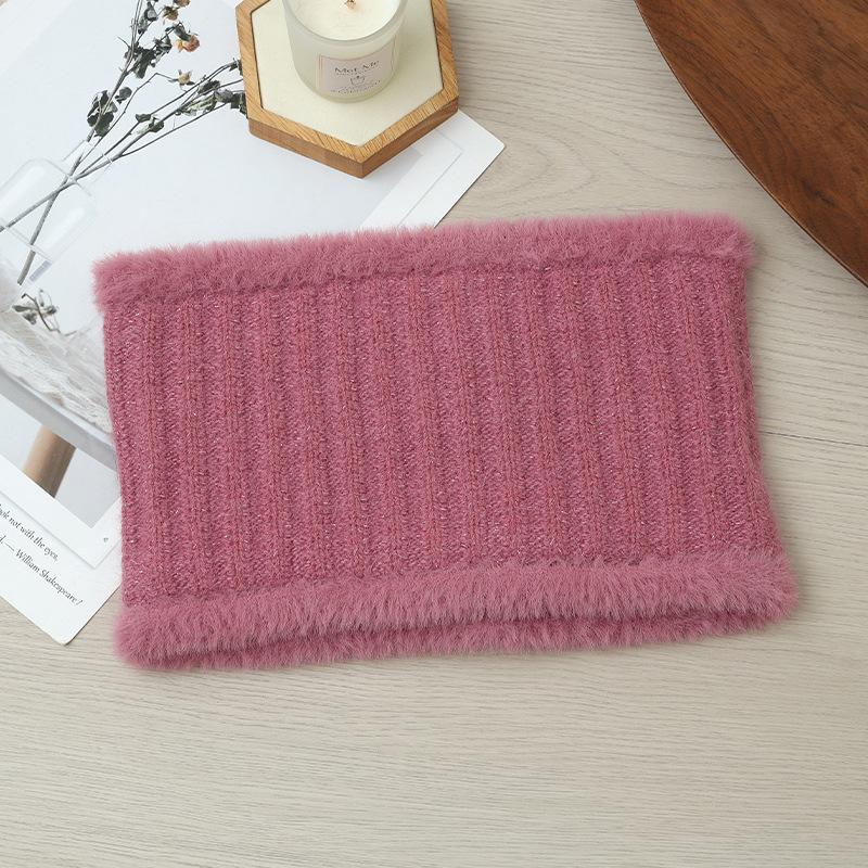 

Autumn and Winter Casual Bright Diamond Rabbit Hair Mother Hat Versatile Plus Velvet Thickened Cold Proof Duck Tongue Cap Can Scarf Warm Set New average size