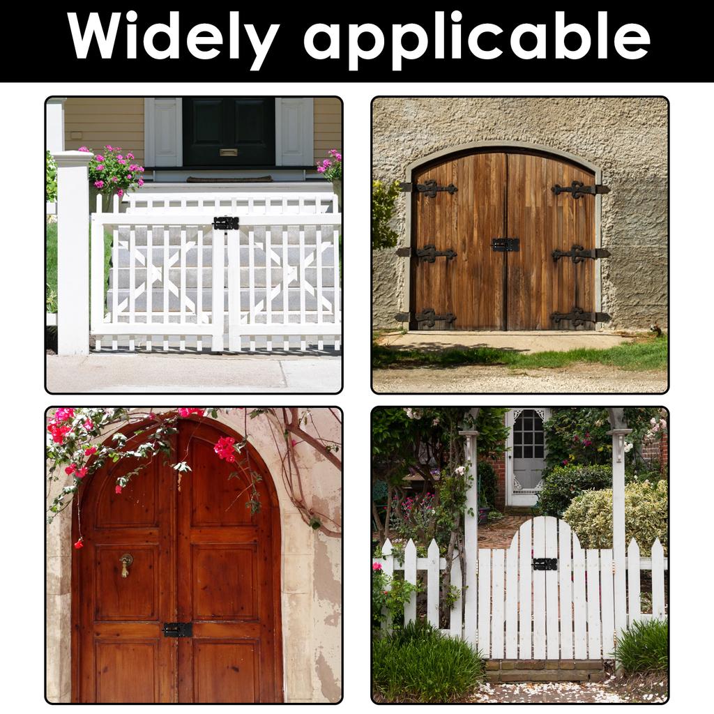 4PCS Self Closing Gate Hinges Heavy Duty with Installation Screws and Swing Adjuster Tool 90 Degree Adjustable Hinges for Fence