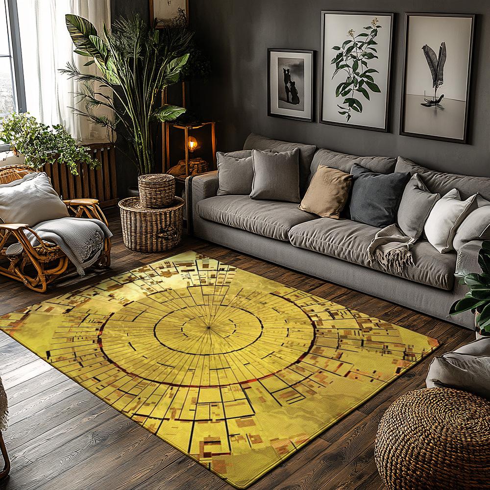 

Tuniu Geometric Round Area Rug Non-Slip Home Floor Mat for Living Room Bedroom Kitchen Decor 50x80cm