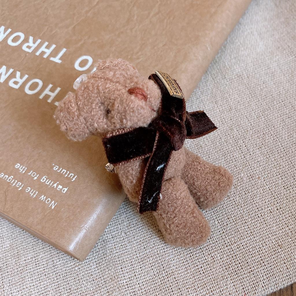 Cartoon Cute Fabric Plush Bear Brooch Pin Accessories Design Sense Clothing Accessories