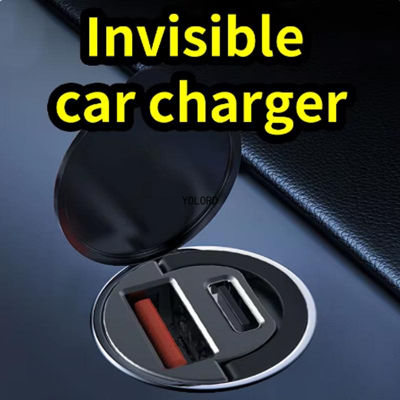 Mini Car USB Mobile Phone Charger 31mm Power Adapter 45W Hidden Installation USB+PD