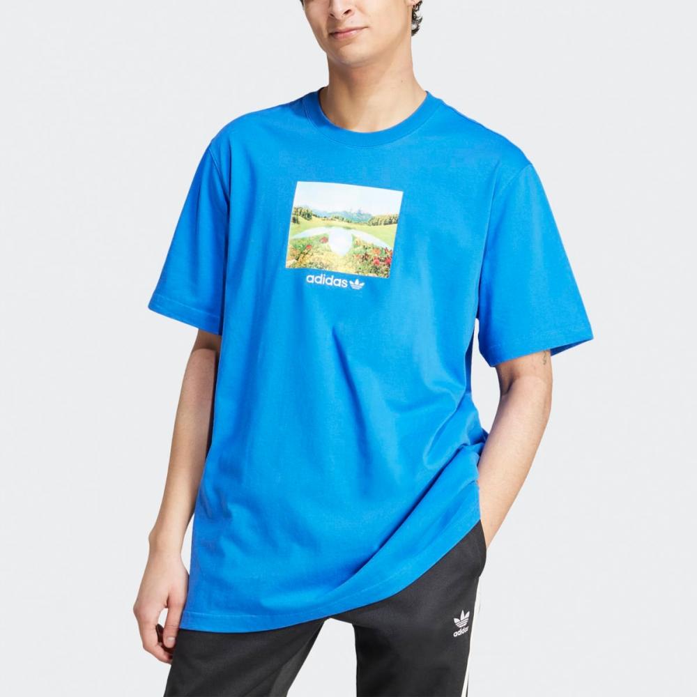 

футболка adidas с графическим рисунком JF2859 СИНЯЯ