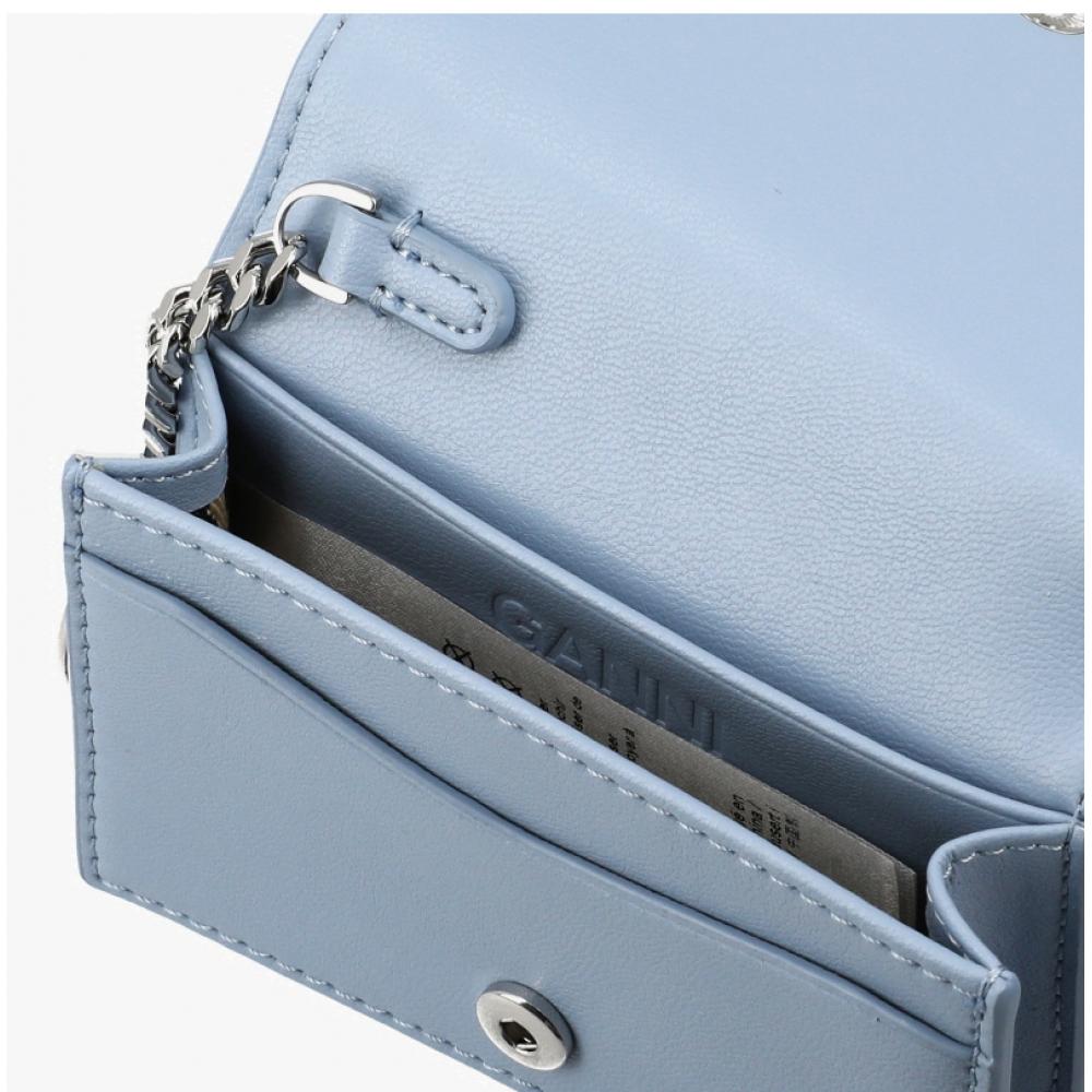 Ganni Poodle Logo Bow Flap Card Wallet A6777 326