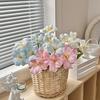 5 Stück Echte Haptik Künstliche Blume Faux Volle Blüte PU Tulpenstrauß mit Langem Stiel für Muttertag Frühling Hochzeit Mittelstück Blumendekoration