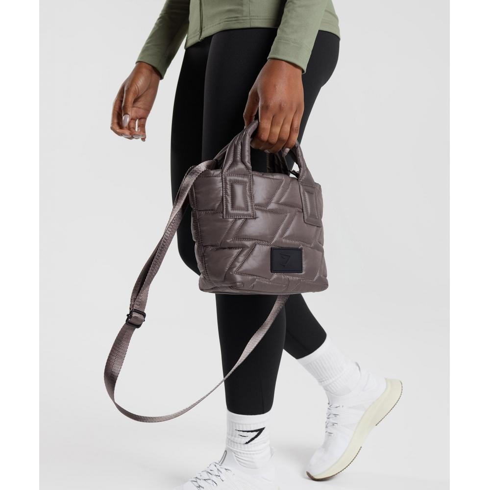 

GYMSHARK Quilted Mini Tote Cool Brown I2A6C NBZG