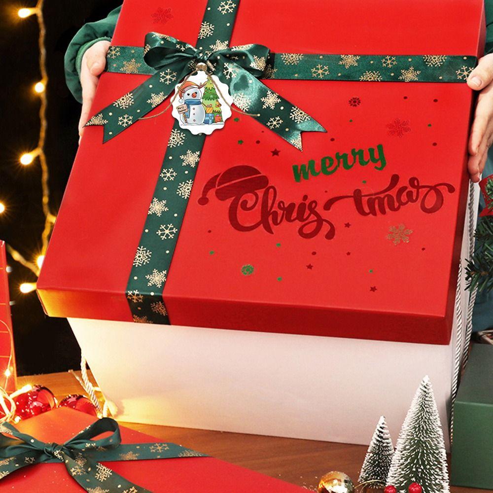 Supplies Merry Christmas Tags Wrapping Hanging Labels Xmas Tree Snowflake Santa Claus Snowman