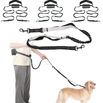 Freihändige Hundeleine zum Laufen, Spazierengehen, Reflektierende Leine mit Hüfttasche, Einziehbare Zugleine zum Laufen, Spazierengehen, Joggen