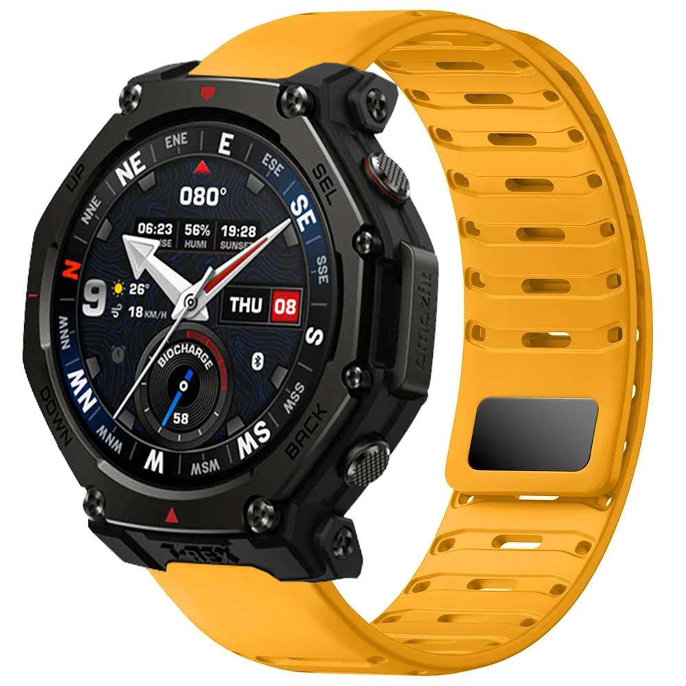 22mm Silicone Sports Strap For Amazfit T-Rex3 Pro 48mm Helio Magnetic Watchband For Amazfit Balance 2 1/Bip 6 5 Bracelet Correa