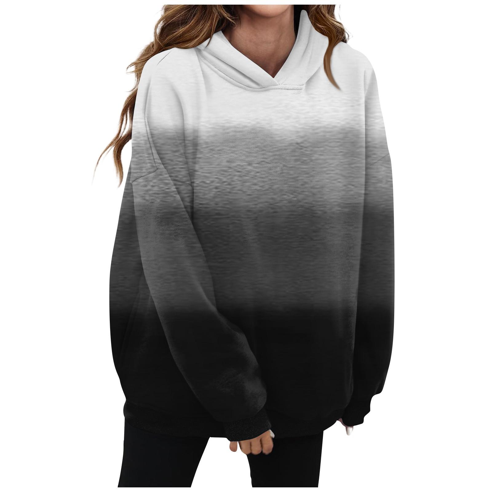 

Женская однотонная толстовка с длинным рукавом и круглым вырезом, повседневная удобная свободная легкая женская толстовка L чёрный