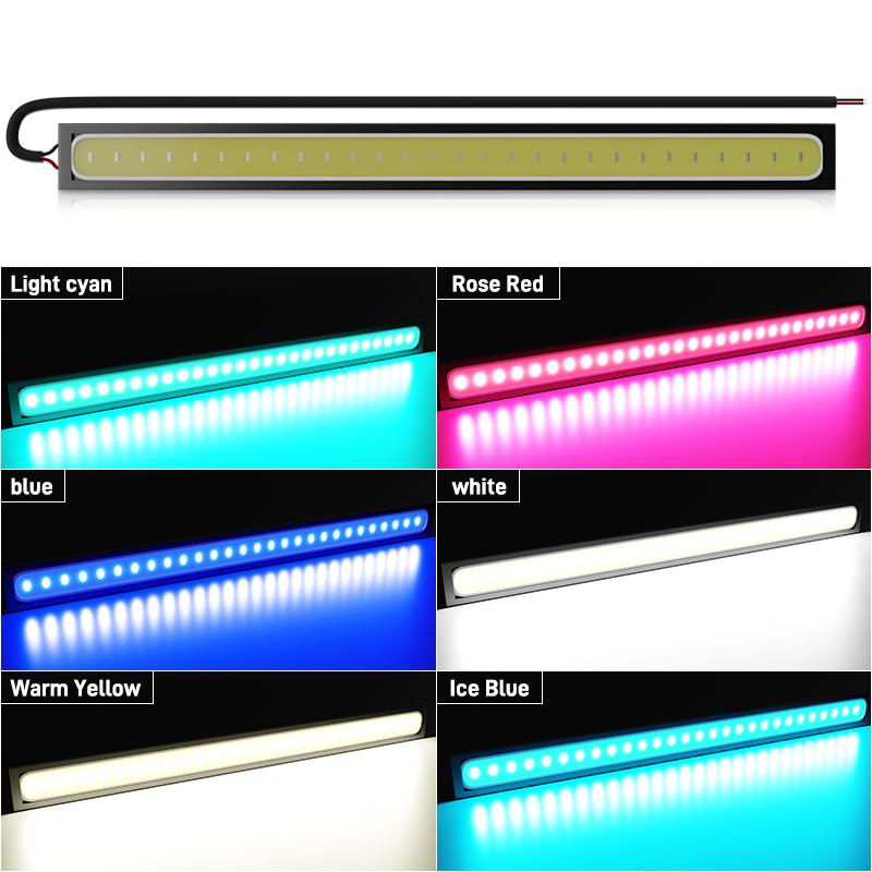 10Pcs 17cm Car Daytime Running Lights Super Bright Led COB Fog Lamp 12V Waterproof Auto Interior DRL Work Lamp Strip Lights Bar