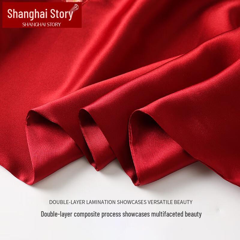 Shanghai Stories 100% Mulberry Silk Embroidered Scarf
