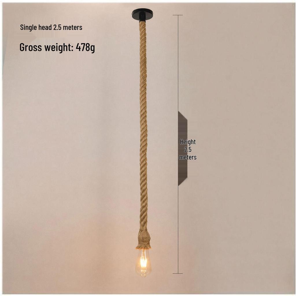 American Retro Hemp Rope Pendant Lamp for Restaurants, Hotels, Shops, and Bars