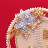 Joyful Bride's Handmade Xiuhe Wedding Fan with Veil - Double-Sided Round Fan Gift