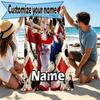 Custom Name Personalized Superhero Print Beach Towel, for Trip Camping Beach Party Home Decor, Birthday Gift for Family & Friends