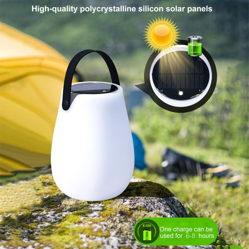 Solar Camping Lantern Outdoor Waterproof Landscape Decoration Light 8 Color Changing LED Light