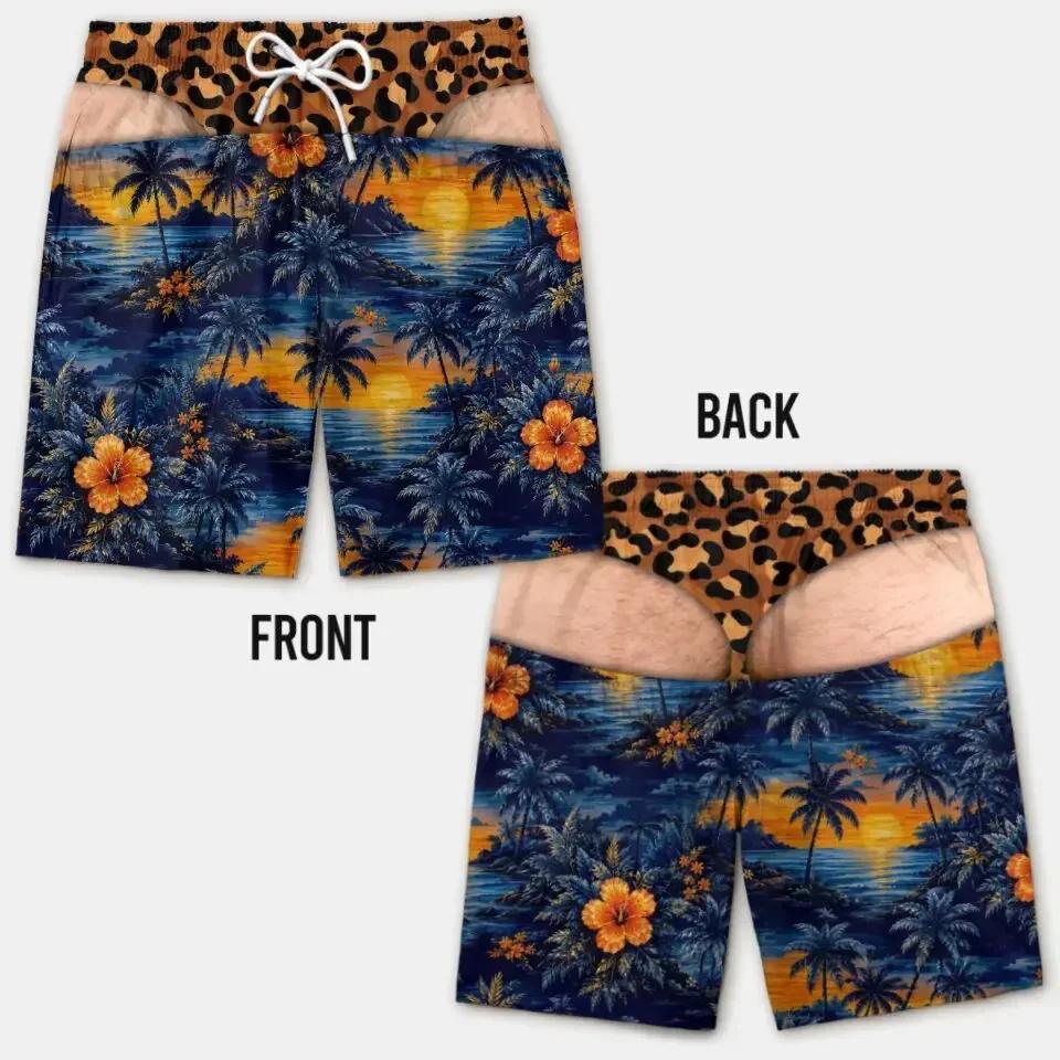 Pantaloncini da Spiaggia da Uomo Stampa Culo Peloso 3D Divertente Elastico Coulisse Novità Costume da Bagno Asciugatura Rapida Festa in Piscina Vacanza XXS-6XL
