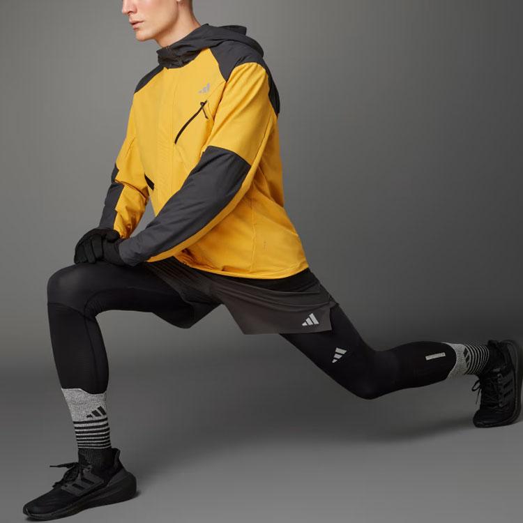 Adidas Ultimate Running Cold.Rdy Hooded Colorblock Jacket Men Jacket Yellow IL1968