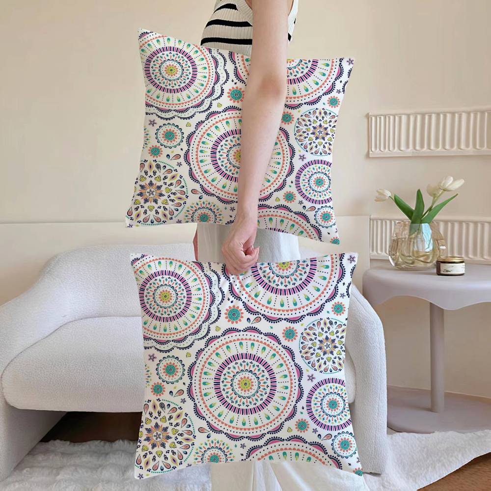 Bohemia Pillow Case Sofa and Living Room Decorative Cushion Covers Dust-proof and Mite-proof Invisible Zipper