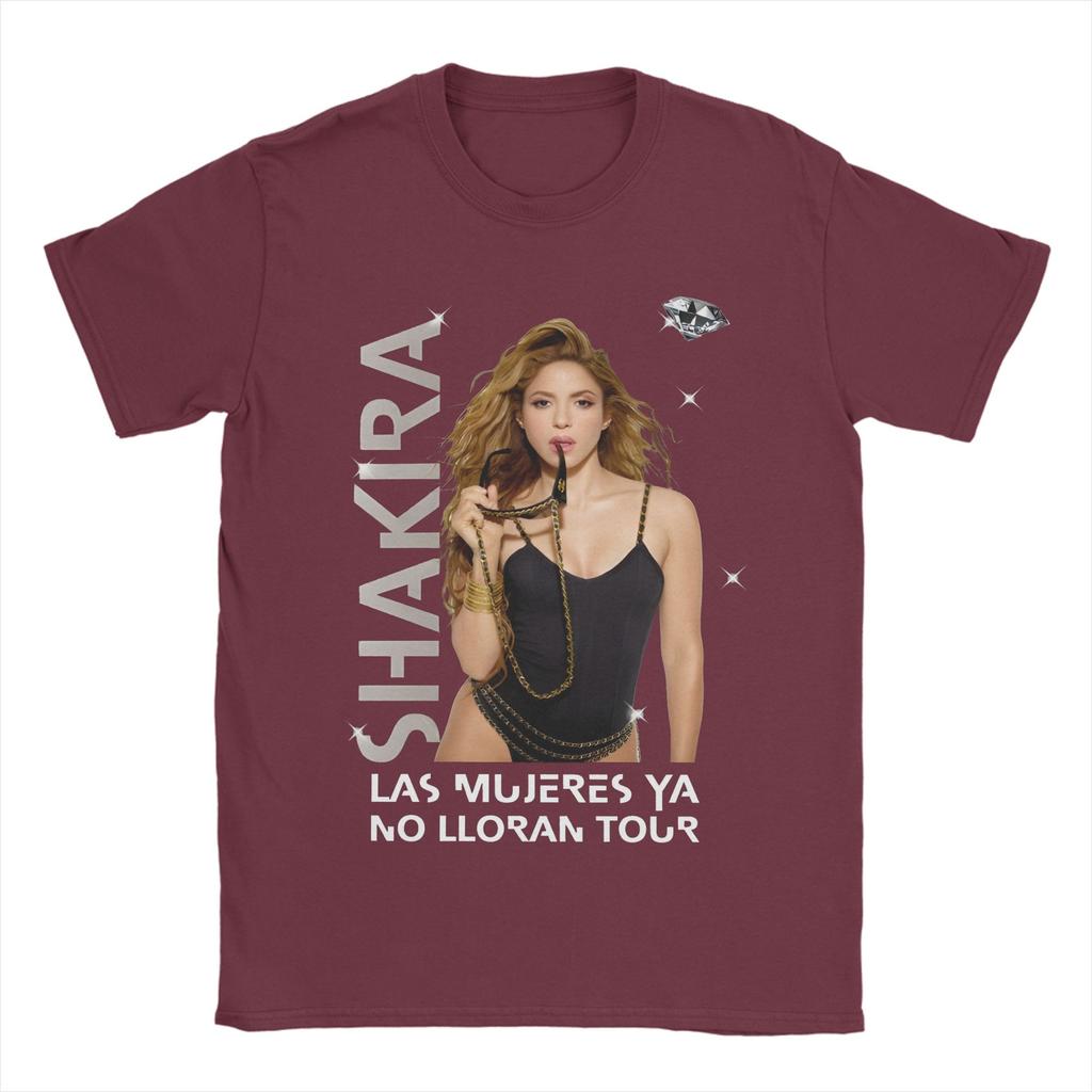 Vintage Las Mujeres No lloran Shakira TShirts Unisex Crew Neck Cotton T Shirt Short Sleeve Tees Summer Tops