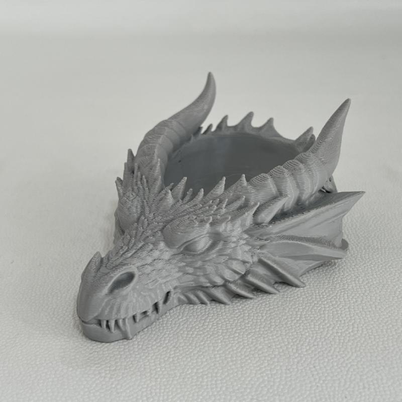 3D Printed Dragon Head Tray Creative Desk Bowl Organizer for Keys Coins Watches Jewelry Fantasy Home Office Decoration Ornament